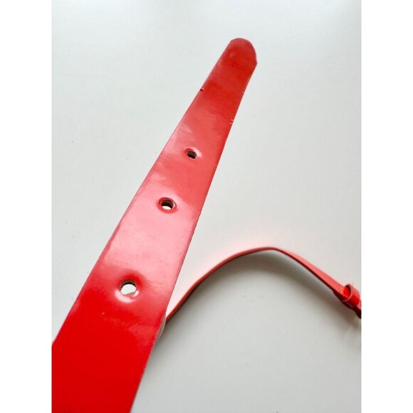 CLUB MONACO Red Orange Patent Leather Skinny Belt, Size XS - Picture 5 of 11